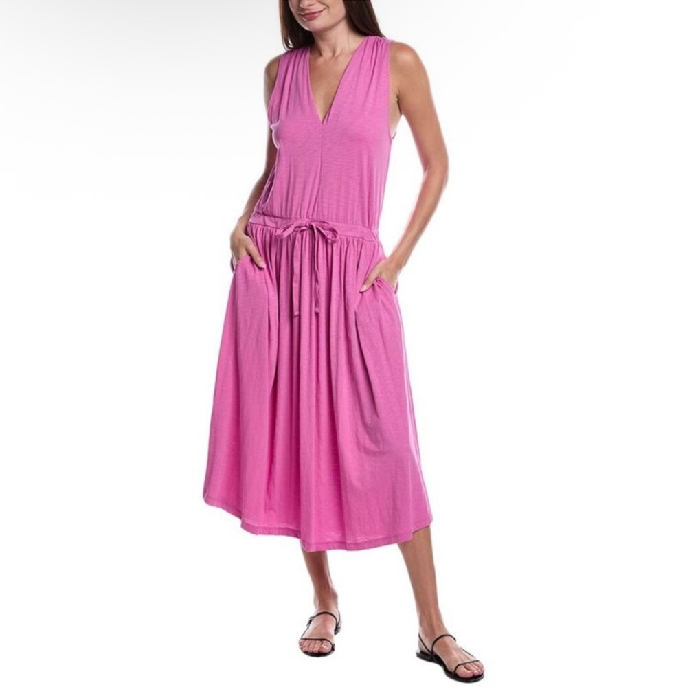 NWT Nation LTD Pima Cotton Rosebud Brianna Sleeveless Midi Dress V-Neck Size XXL - Picture 2 of 10
